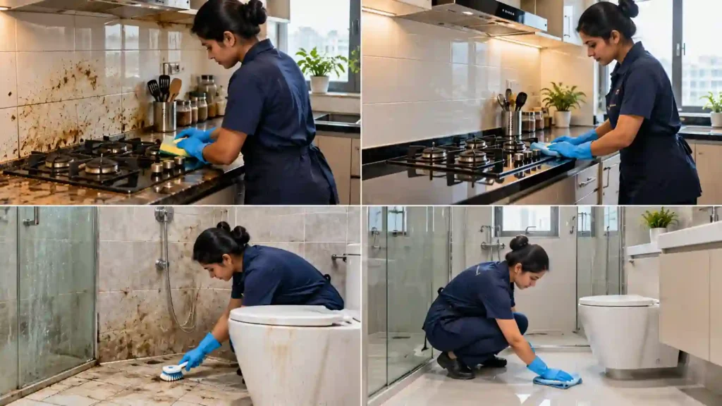 Home cleaning service Bangalore professional cleaning before and after